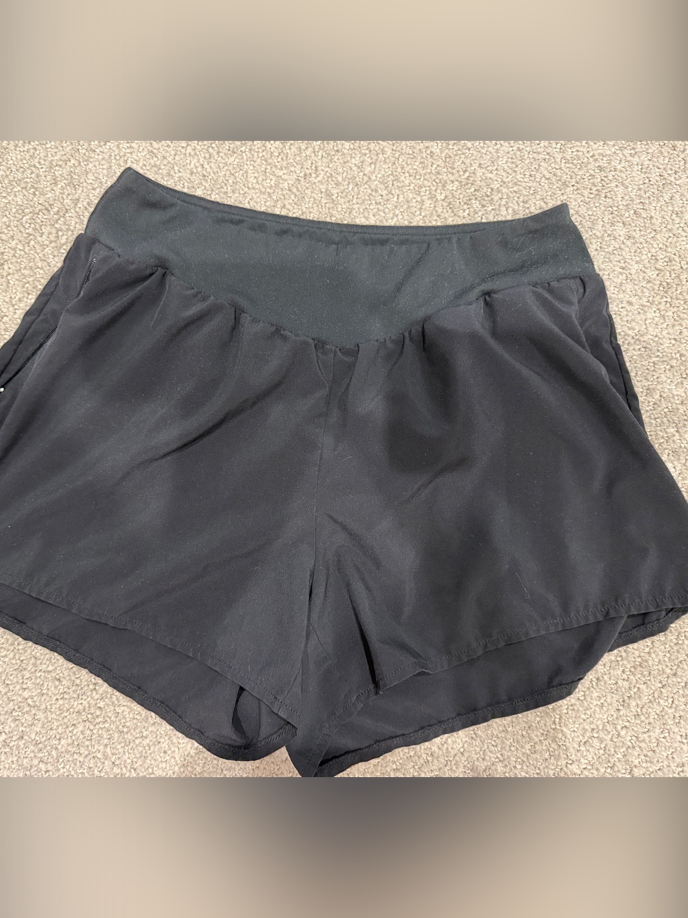 Zella Black Women's Athletic Shorts - High Waist Run Shorts medium